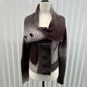 Vero Moda Two-Tone Cardigan in Dark Brown and Gray